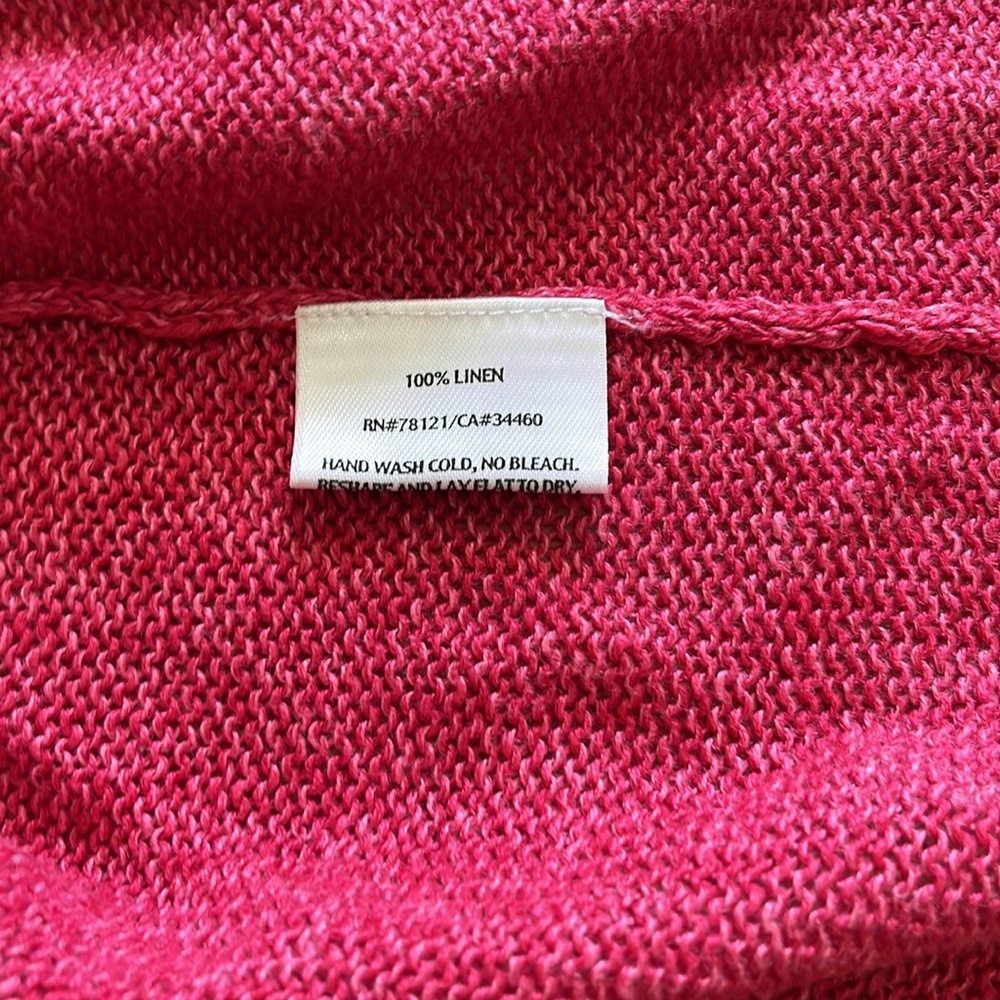 Eileen Fisher Women's 100% Linen V-Neck Tunic Short Sleeved Knit Top, Size XL - Picture 9 of 13